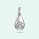 Sterling Silver Love Drop Paw Print Crystal Charm