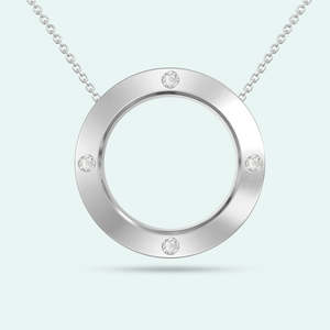 Love In A Jewel: Sterling Silver Circle of Love Crystal Pendant