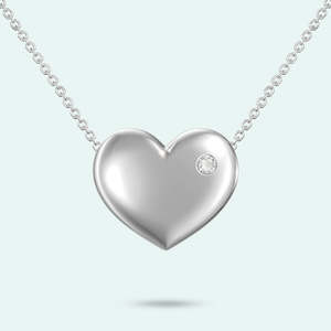 Love In A Jewel: Sterling Silver Heart Crystal Pendant