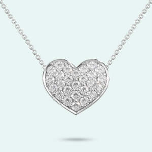 Sterling Silver Full Heart Crystal Pendant