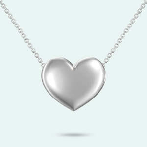 Love In A Jewel: Sterling Silver Plain Heart Pendant