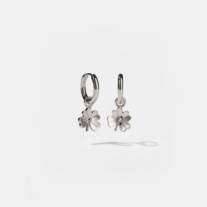 Sterling Silver Lucky Clover Charm Earrings