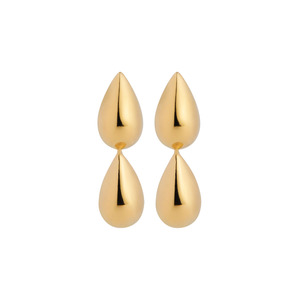 Najo: Liora Double Drop Stud Earring - Gold Plated