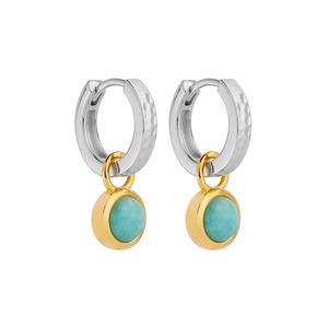 Najo: Solace 2-Tone Amazonite Huggie Earring