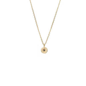 Necklaces: Petite North Star Necklace (Black Diamond/Gold)