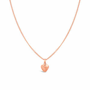9k Rose Gold Small Puffed Heart Pendant