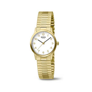 Boccia: 3318-02 Ladies Gold Plated Titanium Expander Strap Watch