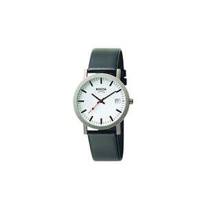 3538-01 - Mens Titanium Dress Watch with Black Leather Strap