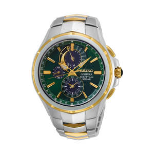Seiko: Seiko - SSC764P Mens Two Tone Perpetual Calendar Coutura Solar Sports Watch