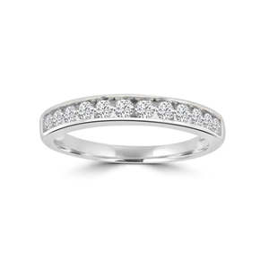 Womens Wedding Rings: 9k White Gold Channel Set 0.50ct Diamond Ring