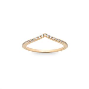 9k Yellow Gold 'V' Shaped 0.25ct Diamond Ring