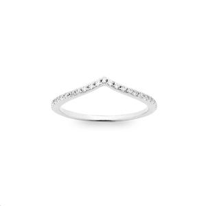 9k White Gold 'V' Shaped 0.25ct Diamond Ring