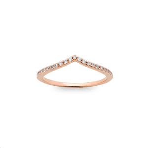 9k Rose Gold 'V' Shaped 0.25ct Diamond Ring