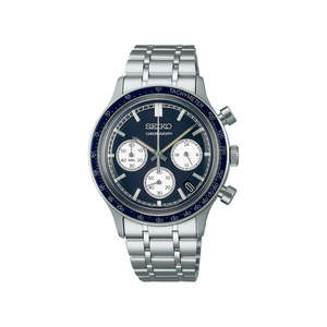 Chronograph: Seiko - SSB477P Stainless Steel & Blue Chronograph Dress Watch