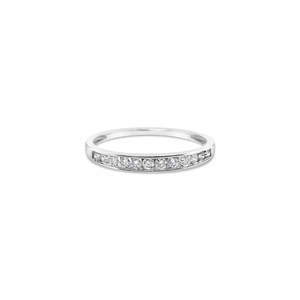 Rings: 9k White Gold Channel Set Diamond Ring