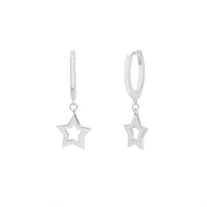 Boh Runga: Sterling Silver Super Star Huggies