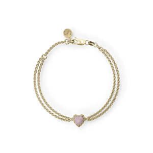 Stolen Girlfriends Club: Love Claw Bracelet Rose Quartz - Gold Plated