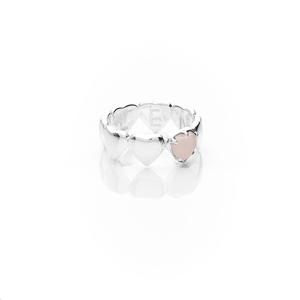 Stolen Girlfriends Club: Band of Hearts Ring Rose Quartz