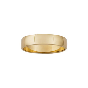 Mens Wedding Rings: 9k Yellow Gold Lightweight Half Round Flat Fit Wedding Band