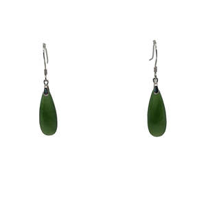 Earrings: Pounamu Tear Drop Hook Earrings