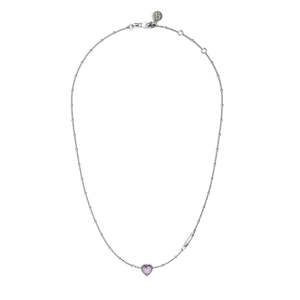 Dahlia's Heart Necklace - Amethyst