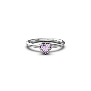 Dahlia's Heart Ring - Amethyst