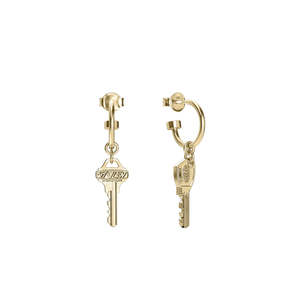 Master Key Anchor Earrings - Gold Plated