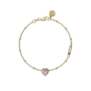 Dahlia's Heart Bracelet - Amethyst X Gold Plated