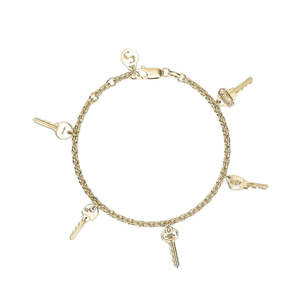 Mini Key Charm Bracelet - Gold Plated