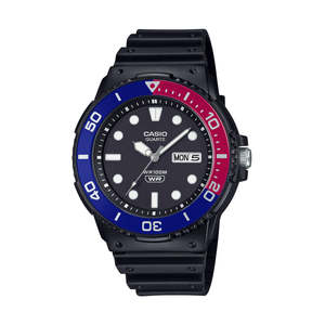 Casio: Casio Red and Blue Mens Analogue Marine Design - MRW230H-1E1