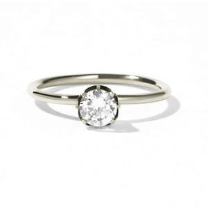 Meadowlark: 9k White Gold Signature Solitaire Diamond Ring