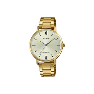 Casio: Casio Ladies Analogue Gold Watch - LTPVT01G-9B