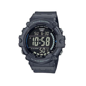 Casio: Casio Grey Digital Auto Illuminator Watch - AE1500WH-8B