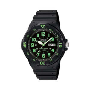 Casio Mens Black & Green Watch - MRW200H-3B