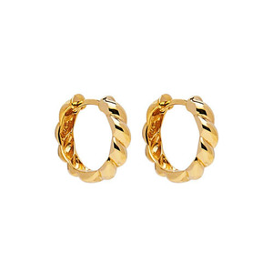 Zippy Twist Huggie Earrings - Gold Plated