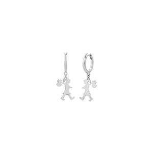 Sterling Silver Small Runaway Girl Hoop Earrings
