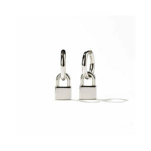 Sterling Silver Locked Charm Earrings