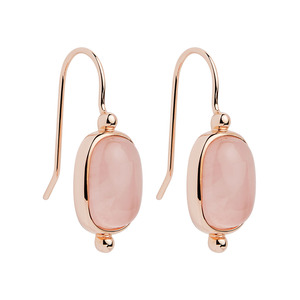 Najo: Fleur Rose Quartz Earrings - Rose Gold Plated
