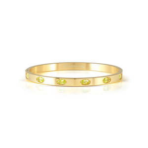 Nomination: Pretty Bangles Gold With Green CZ - Size Medium