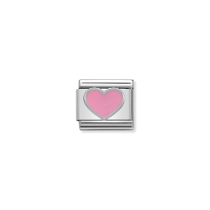 Composable Classic Link 330202/18 Pink Heart in Silver & Enamel