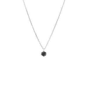 Mini Harmony Necklace Black Spinel + Silver