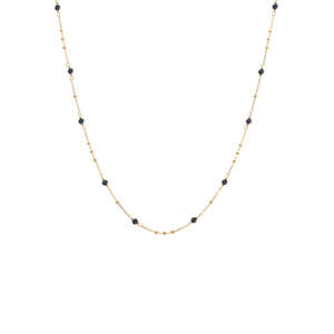 Necklaces: Dotty Necklace Black Spinel + Gold