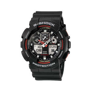G Shock: G-Shock - Black/Red GA100 Series - GA100-1A4