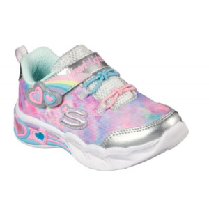 Casual Toddler: Skechers Sweetheart Lights - Lovely Dreams Silver/Aqua