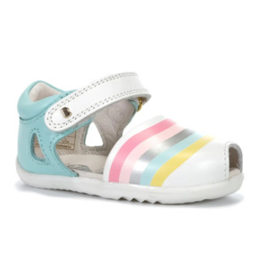 Bobux: Bobux I-Walk Twist Mist Silver Rainbow Print