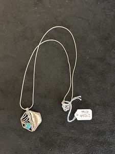 Turquoise Abstract Silver pendant