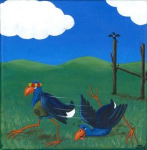 Products: Pukeko Rugby - 5.25X5.25" print - Jane Hodgson ArtJane Hodgson Art