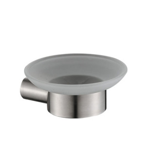 Bathroom: Glass Soap Dish Holder Stainless Steel
