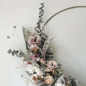 wreath: Dried Flower Hoop Wreath