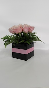 Products: Pink Roses in Ceramic Container - Jan Maree Flowers